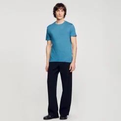 Homme SANDRO T-shirt En Lin Certifié