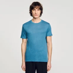 Homme SANDRO T-shirt En Lin Certifié