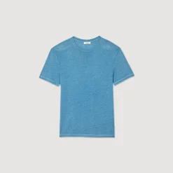 Homme SANDRO T-shirt En Lin Certifié