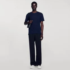 Homme SANDRO T-shirt En Lin Certifié