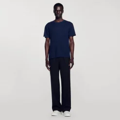 Homme SANDRO T-shirt En Lin Certifié