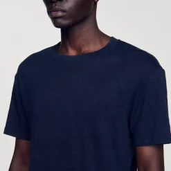 Homme SANDRO T-shirt En Lin Certifié