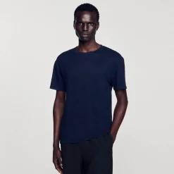 Homme SANDRO T-shirt En Lin Certifié
