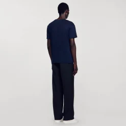 Homme SANDRO T-shirt En Lin Certifié