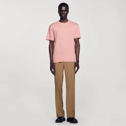 Homme SANDRO T-shirt En Lin Certifié