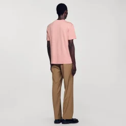 Homme SANDRO T-shirt En Lin Certifié