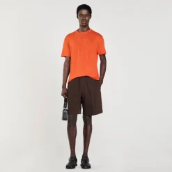 Homme SANDRO T-shirt En Lin Certifié