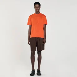 Homme SANDRO T-shirt En Lin Certifié