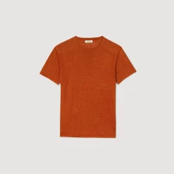 Homme SANDRO T-shirt En Lin Certifié