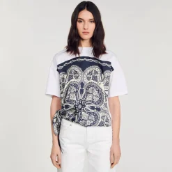 Femme SANDRO T-shirt Foulard