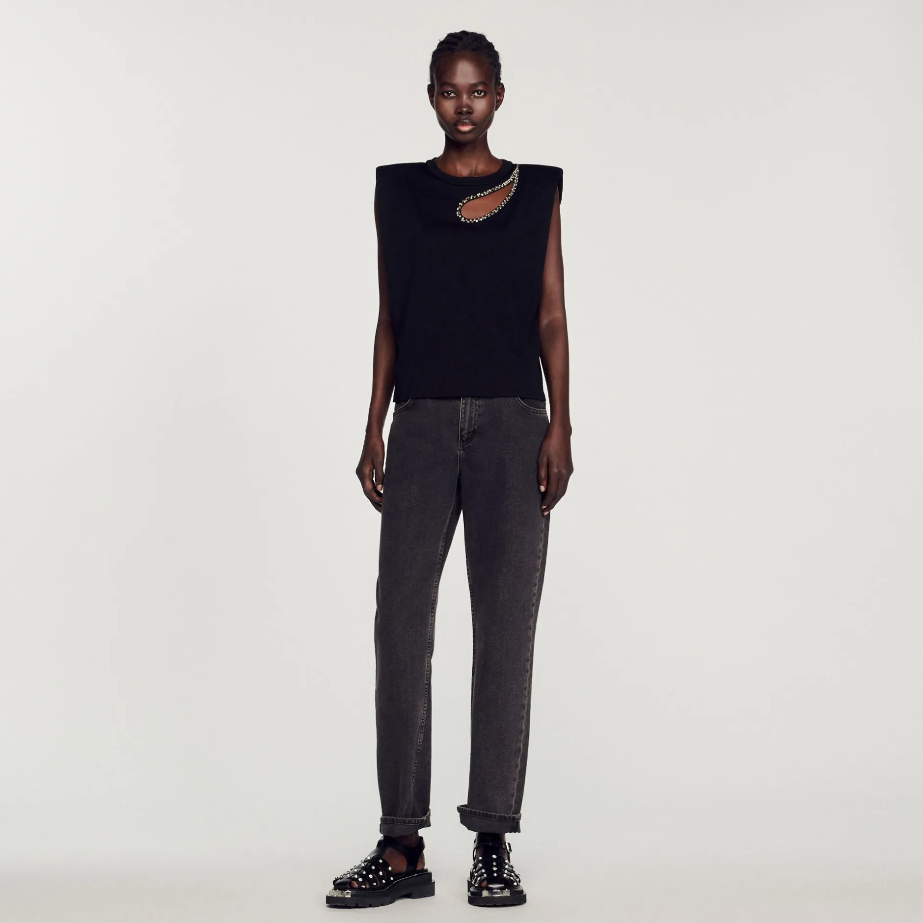 Femme SANDRO T-shirt Goutte Strass
