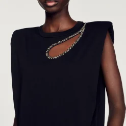 Femme SANDRO T-shirt Goutte Strass