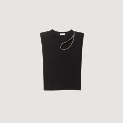 Femme SANDRO T-shirt Goutte Strass