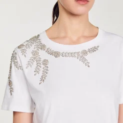 Femme SANDRO T-shirt Orné De Strass