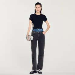 Femme SANDRO T-shirt Orné De Strass