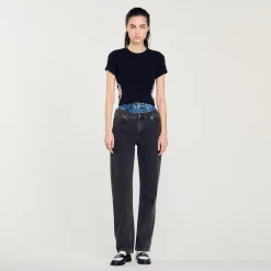Femme SANDRO T-shirt Orné De Strass