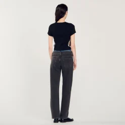 Femme SANDRO T-shirt Orné De Strass