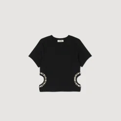 Femme SANDRO T-shirt Orné De Strass