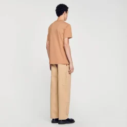 Homme SANDRO T-shirt Patch Square Cross