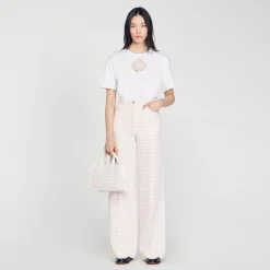 Femme SANDRO T-shirt Rose Strass
