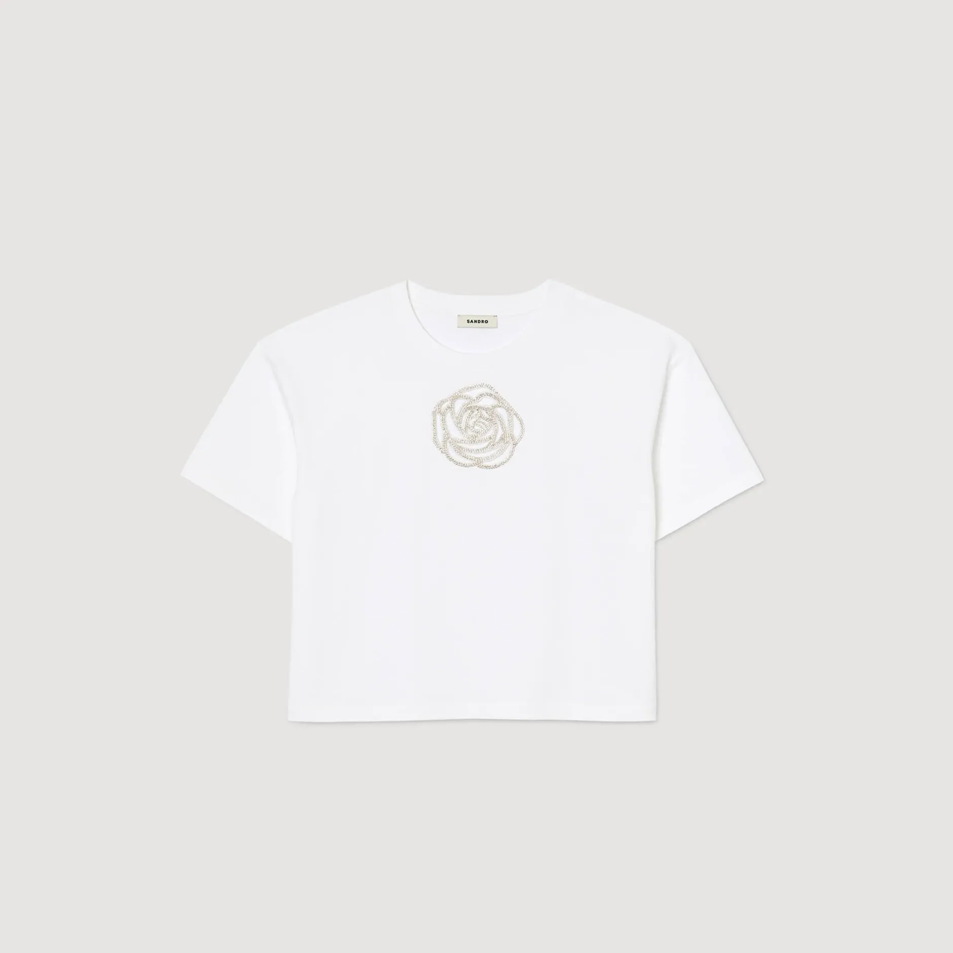 Femme SANDRO T-shirt Rose Strass