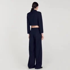 Femme SANDRO Veste Courte à Double Boutonnage