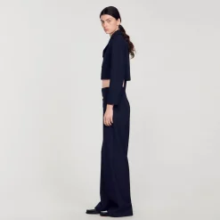 Femme SANDRO Veste Courte à Double Boutonnage