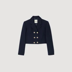 Femme SANDRO Veste Courte à Double Boutonnage