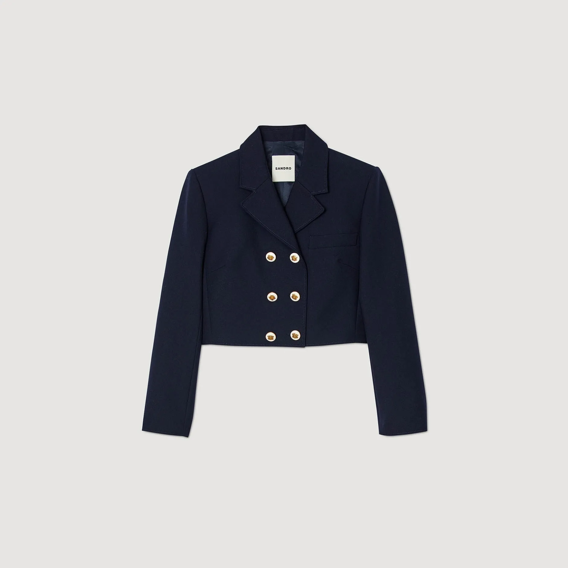 Femme SANDRO Veste Courte à Double Boutonnage