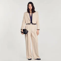 Femme SANDRO Veste Courte à Rayures