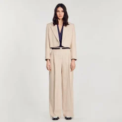 Femme SANDRO Veste Courte à Rayures