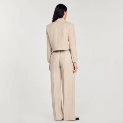 Femme SANDRO Veste Courte à Rayures