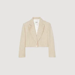 Femme SANDRO Veste Courte à Rayures