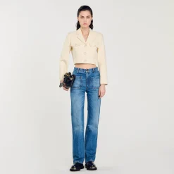 Femme SANDRO Veste Courte Boutonnée En Tweed