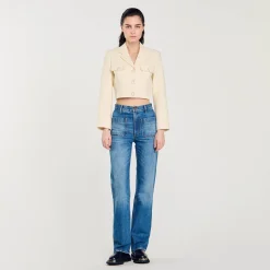 Femme SANDRO Veste Courte Boutonnée En Tweed