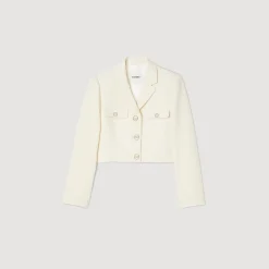 Femme SANDRO Veste Courte Boutonnée En Tweed
