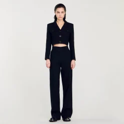 Femme SANDRO Veste Courte Boutonnée En Tweed