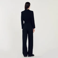 Femme SANDRO Veste Courte Boutonnée En Tweed
