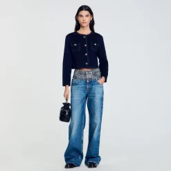Femme SANDRO Veste Courte En Laine