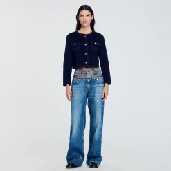 Femme SANDRO Veste Courte En Laine