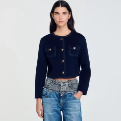 Femme SANDRO Veste Courte En Laine