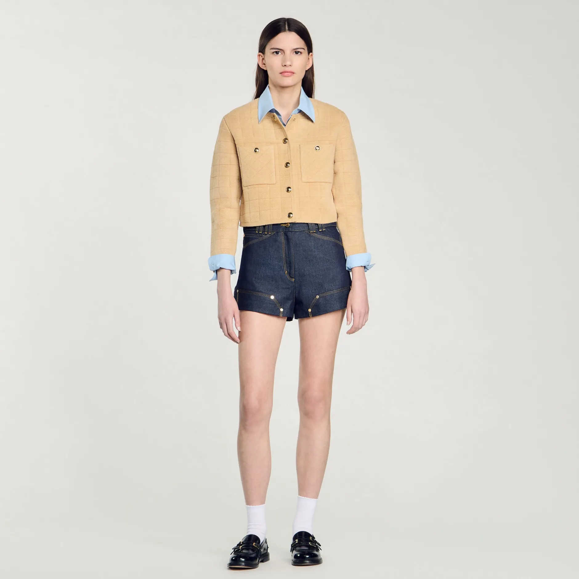 Femme SANDRO Veste Courte En Maille