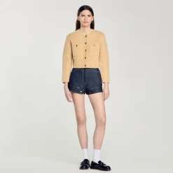 Femme SANDRO Veste Courte En Maille