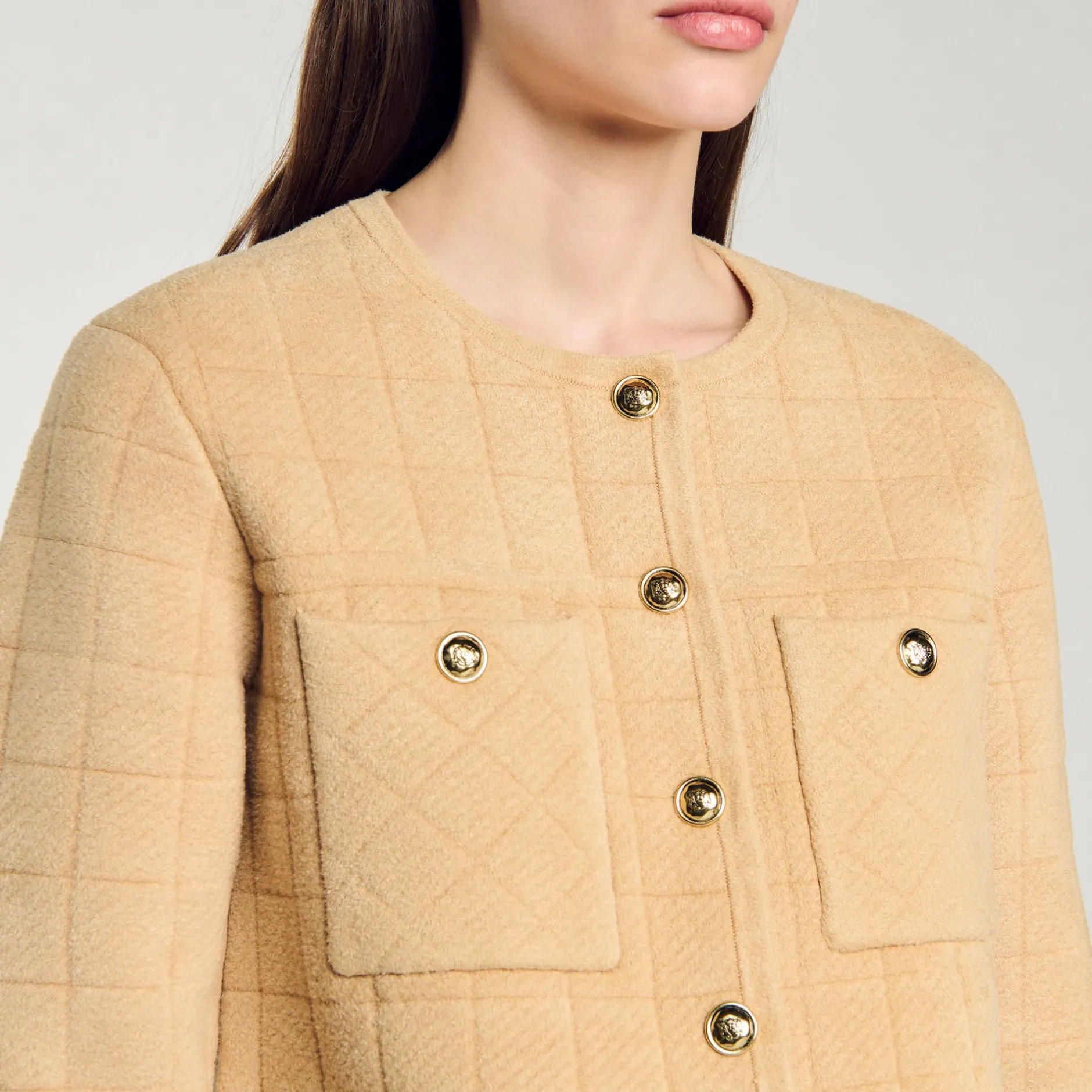 Femme SANDRO Veste Courte En Maille
