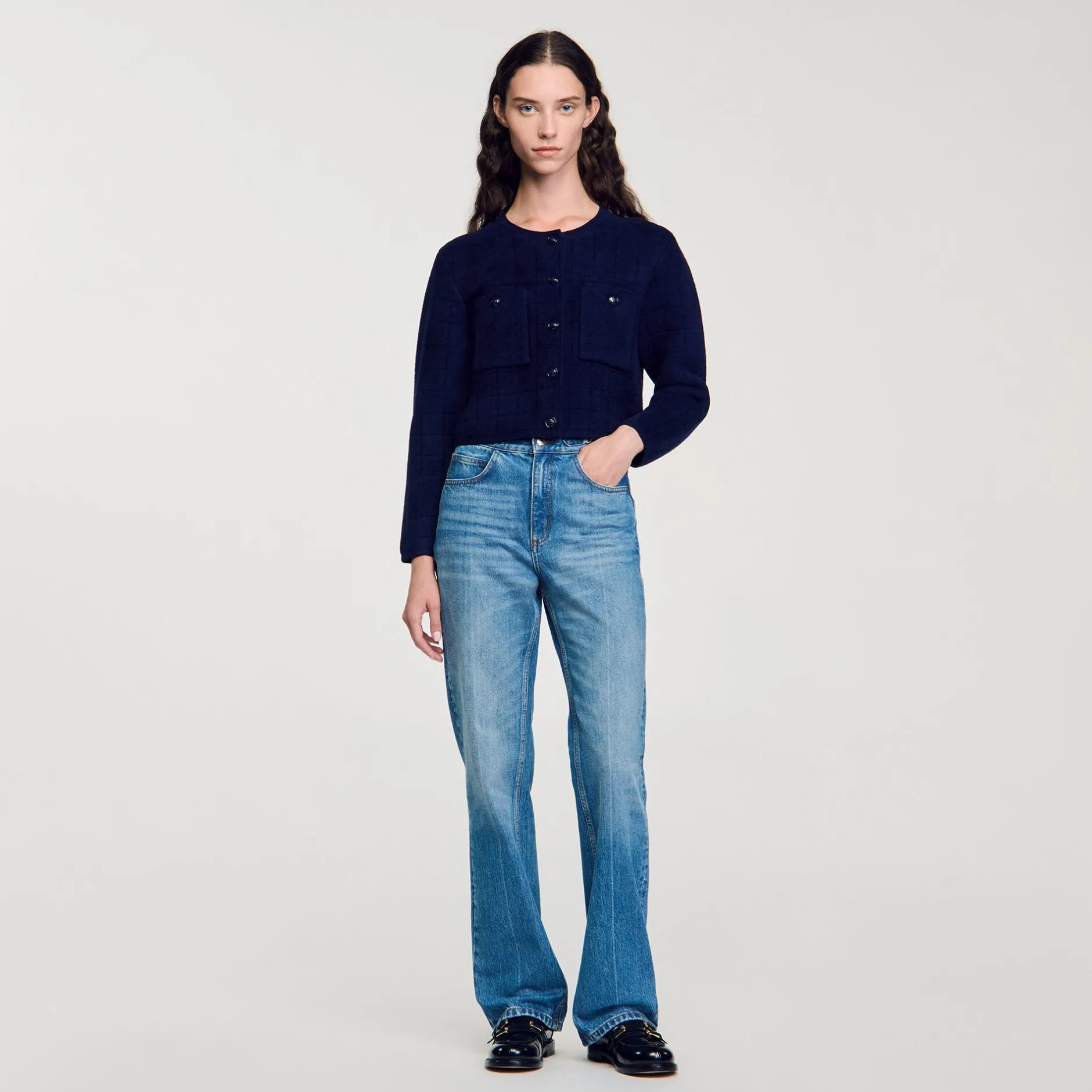 Femme SANDRO Veste Courte En Maille