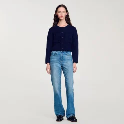 Femme SANDRO Veste Courte En Maille