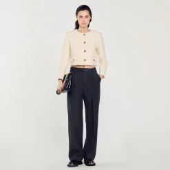 Femme SANDRO Veste Courte En Tissu Bouclé