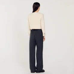Femme SANDRO Veste Courte En Tissu Bouclé