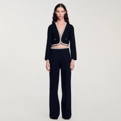 Femme SANDRO Veste Courte En Tweed
