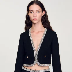Femme SANDRO Veste Courte En Tweed